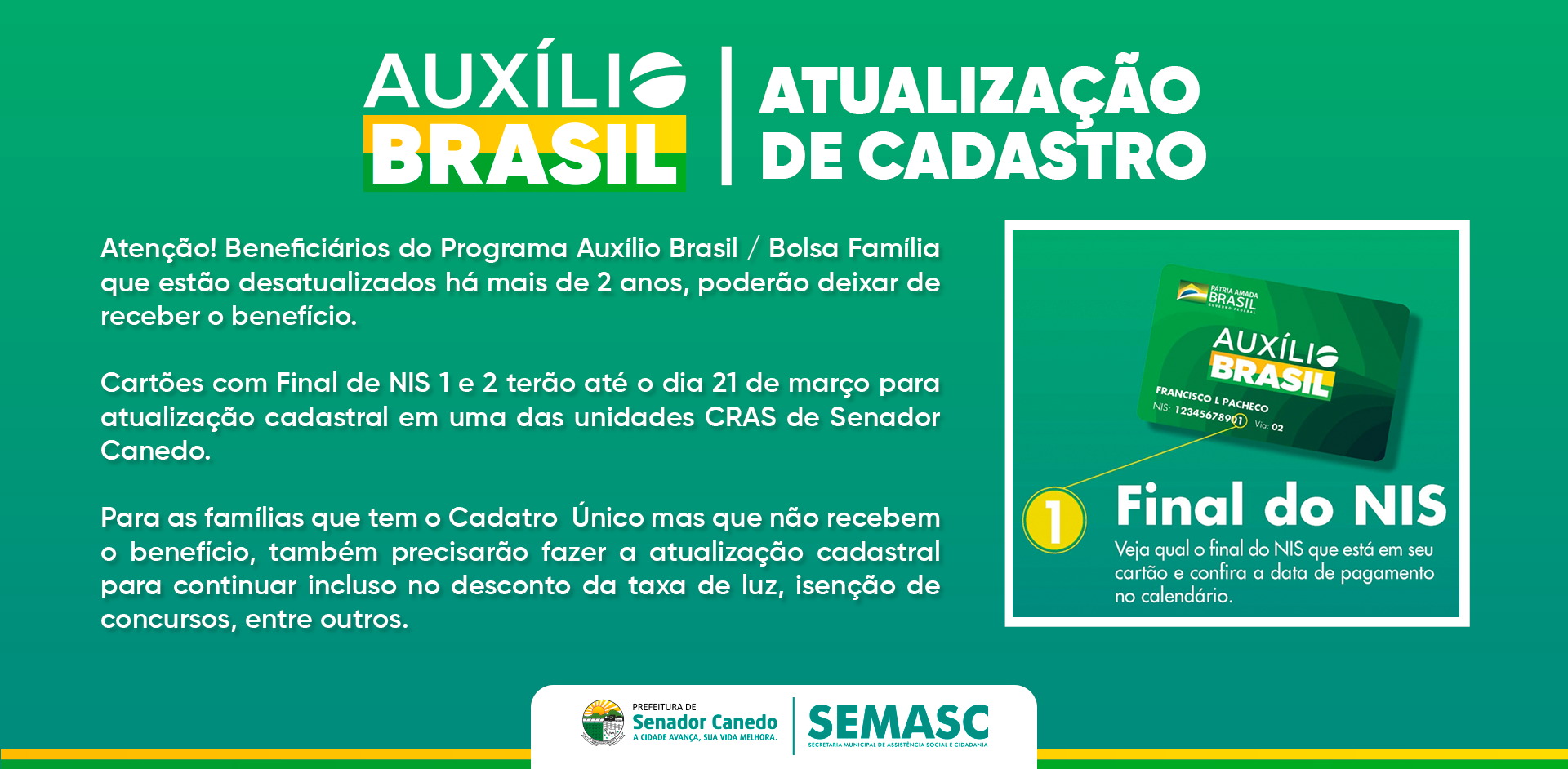 Atualização Cadastral para Beneficiários do Programa Bolsa Família 